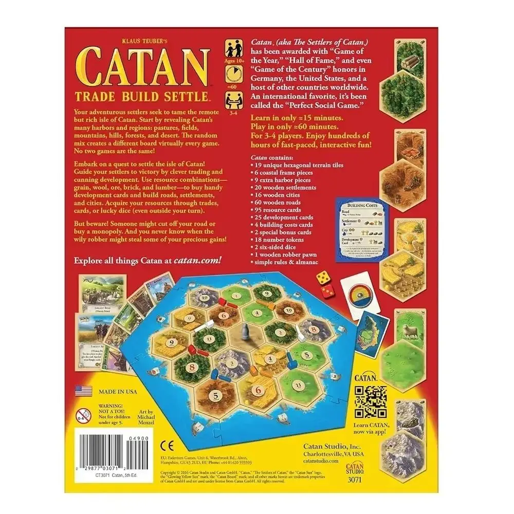 New 2-8 People Catan Board Game Puzzle Funny Leisure Toy Creative Paper Party Games