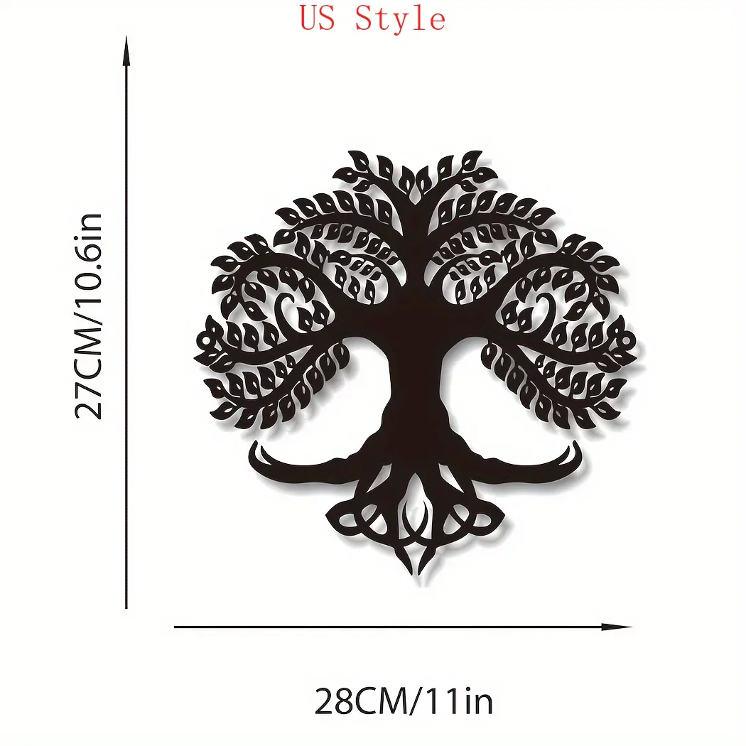 

1pc Tree of Life Wall Mounted Art Metal Home Decor Sign Housewarming Gift Front Door Anniversary Gift Livingroom Decoration Gard