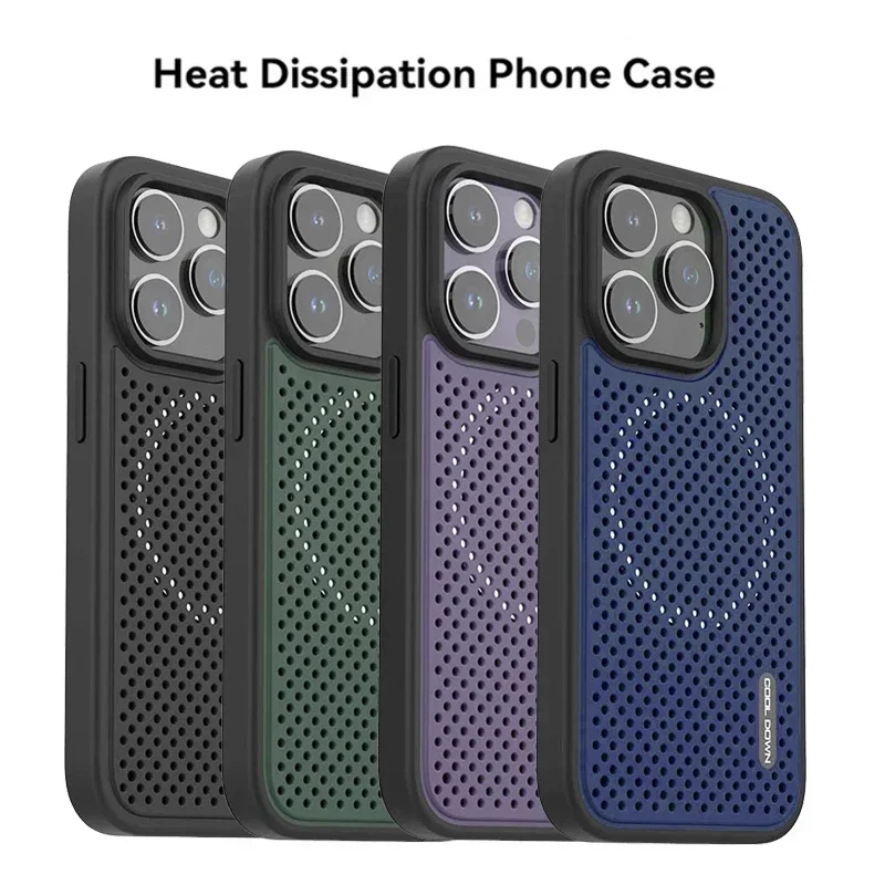 

Graphene Heat Dissipation Phone Case for IPhone 15 Pro Max 14 13 12 Plus Magnetic Shockproof Breathable Cooling Back Cover