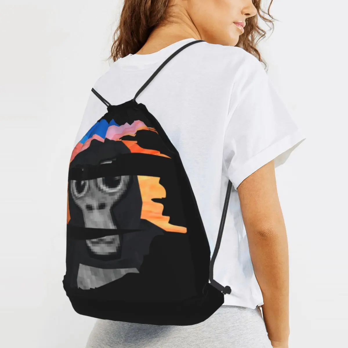 Gorilla Tag Monkey Backpacks Fashion Drawstring Bags Shoes Bag Book Bags for Travel School