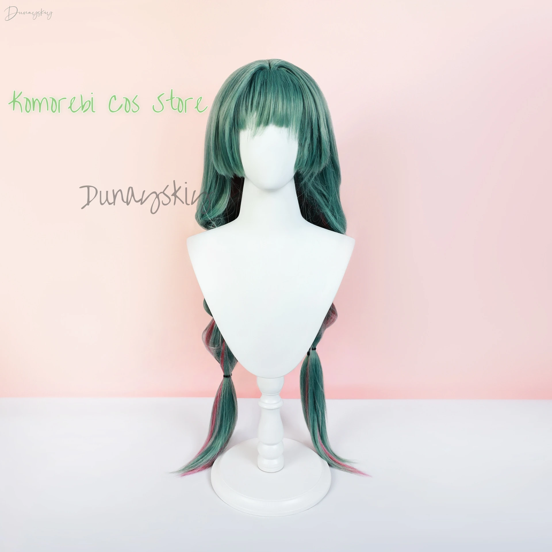 Game Wuthering Waves Cosplay Phrolova Cosplay Green Double Ponytail Wig Halloween Party Women image 3