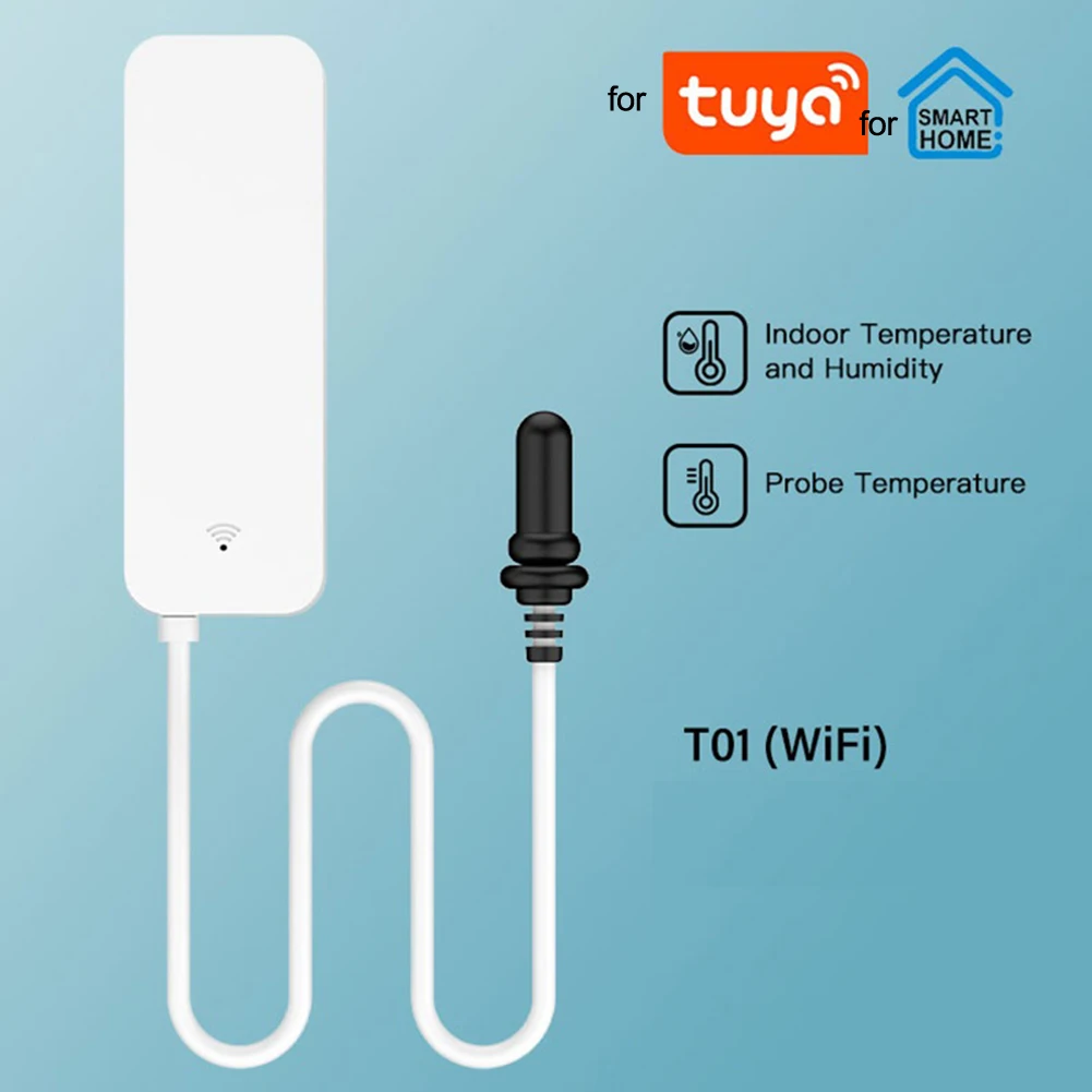 Smart WiFi Temperature & Humidity Sensor by For Tuya for Refrigerator and Fish Tank with Continuous Data Tracking