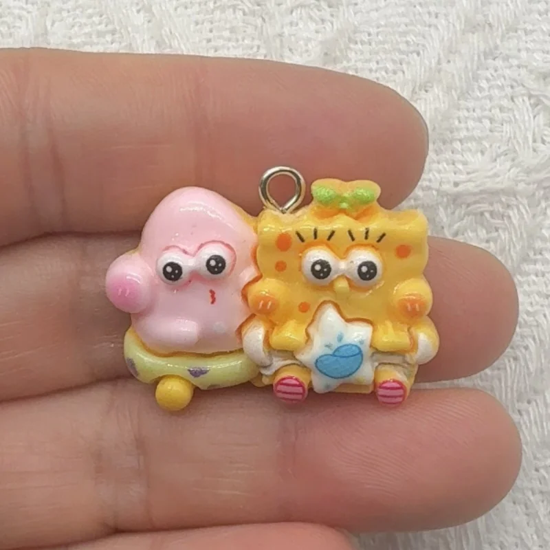 10pcs cartoon resin pendant, DIY jewelry making earrings, keychain accessories view 3