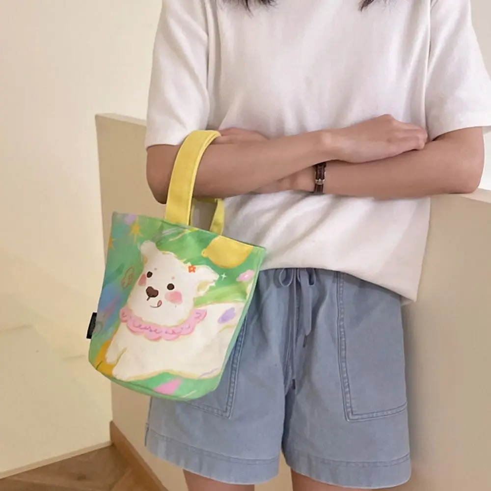 Oxford Cloth Canvas Bag Simple Graffiti Rabbit Handbag All-match Canvas Shoulder Bag Cosmetic Bag