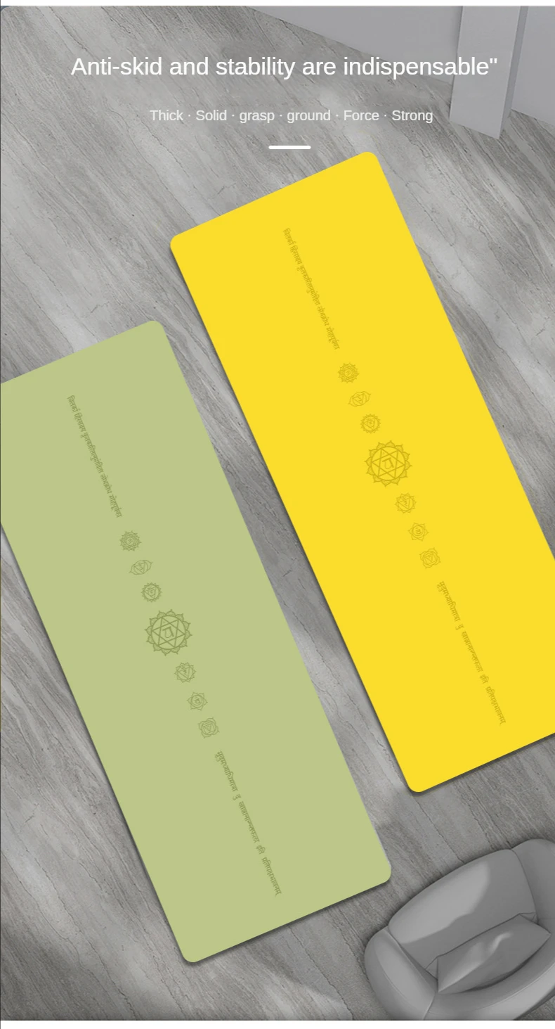 Lezyan New PU Natural Rubber Thickened Fitness Non-slip Home Wholesale Custom 7 Chakra Yoga Mat Workout Коврик Для Йоги Фитнеса