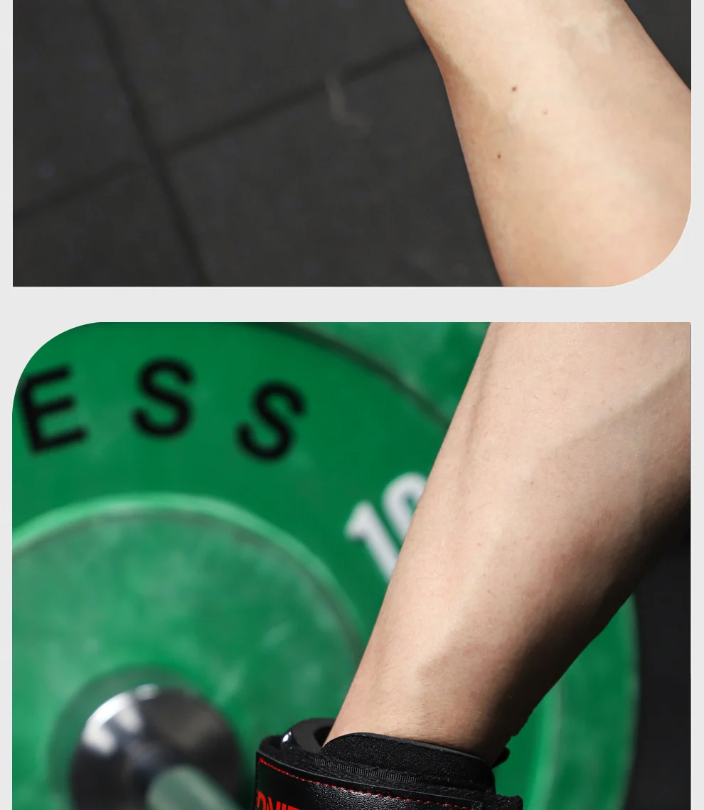 Bankdrücken, Gewichtheben, Handgelenkhaken, Riemen, Gummi-Kreuzheben-Handschuhe und Griffpolster für Fitness, Fitnessstudio, Training, Hantel-Pull-Ups – Detail 8