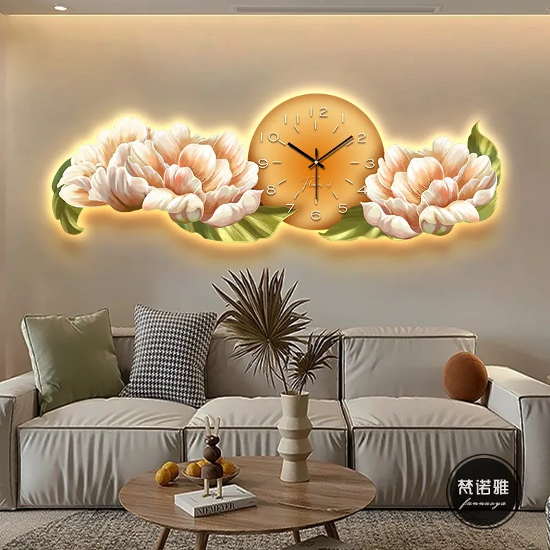 Minimalist Restaurant Clock Wall Chinese Style Luminous Xenomorph Wall Watch Fashion Reloj Pared Ornaments room decorations