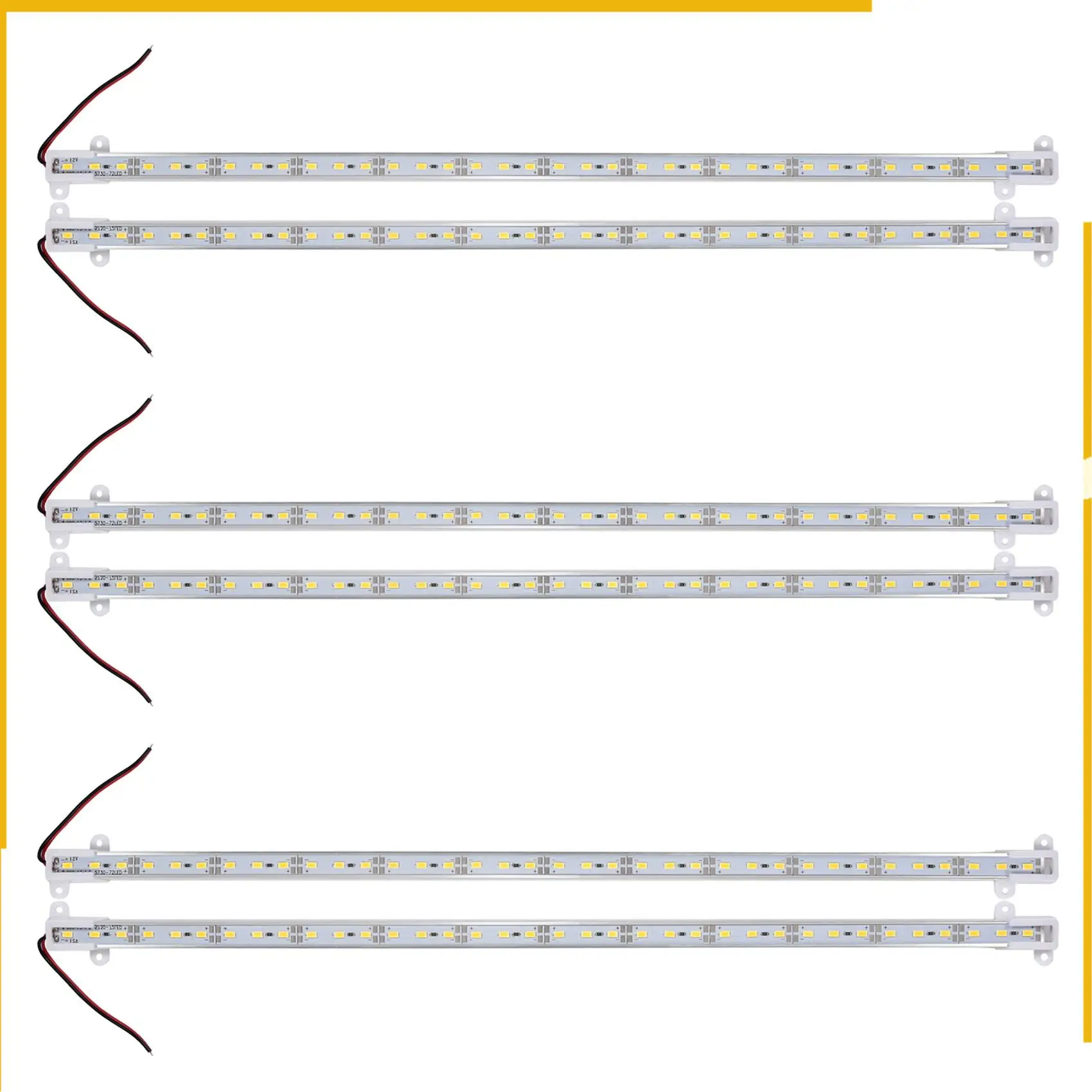 

A92P 6X 50CM 12V 36 LED 5630 SMD Hard Strip Light Aluminum Shell With End Cap Warm White