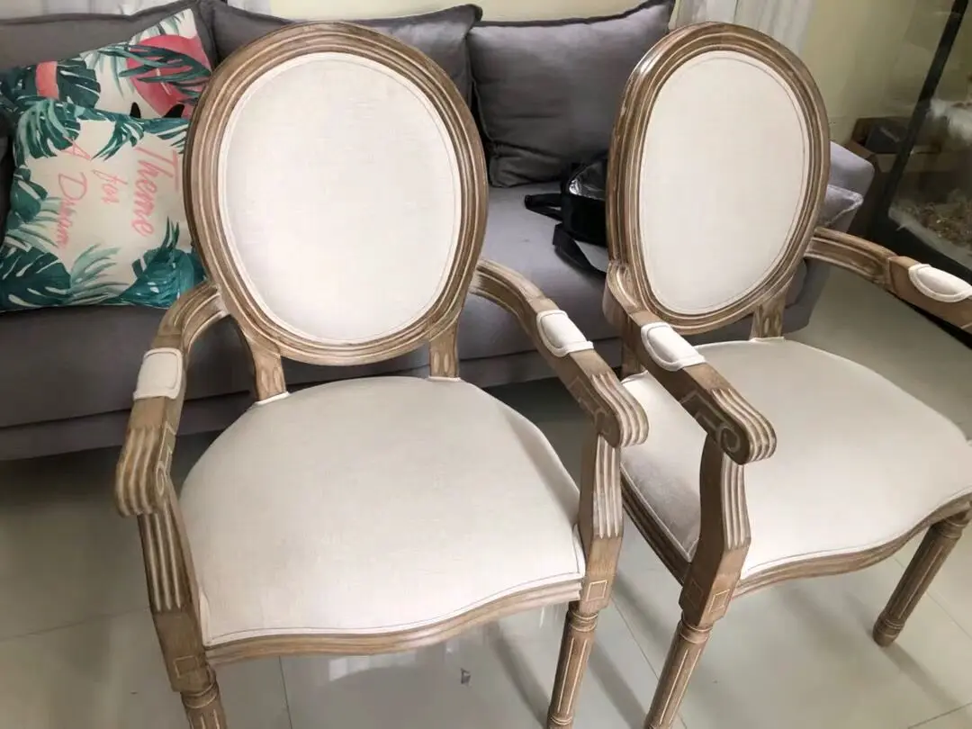 Europäischen massivholz retro esstisch stuhl Amerikanischen freizeit Nordic esszimmer nagel salon stuhl hochzeit