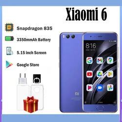 Versão global xiaomi 6 celular impressão digital 5.15 polegadas android 7.1.1 1080x1920 pixels 3350 mah carregamento rápido telefone usado