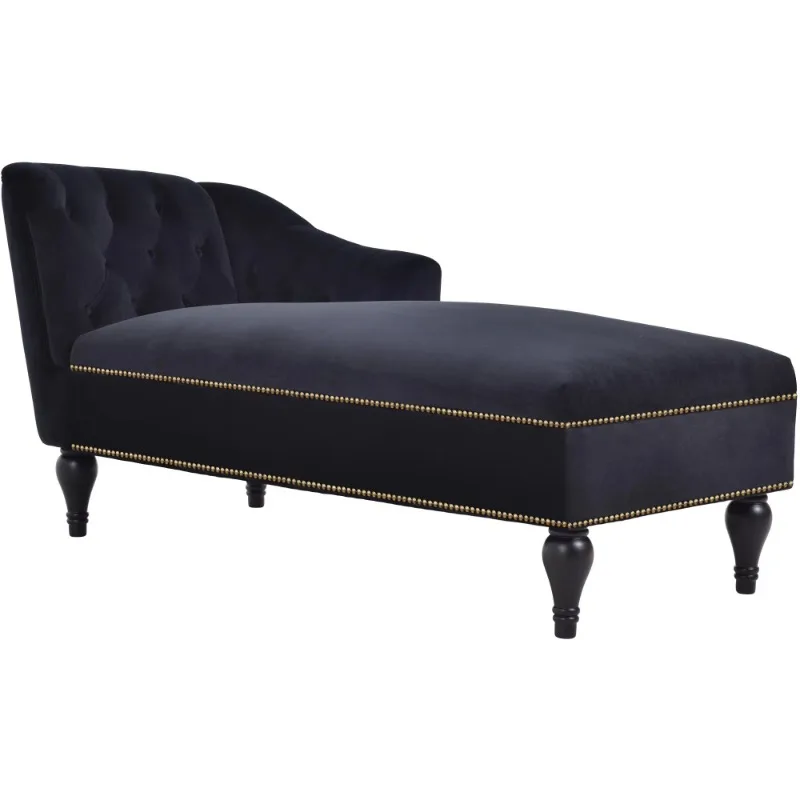 Velvet modern lounge chair, button tufted, right arm armchair, solid wood legs, sofa bed, bedroom use