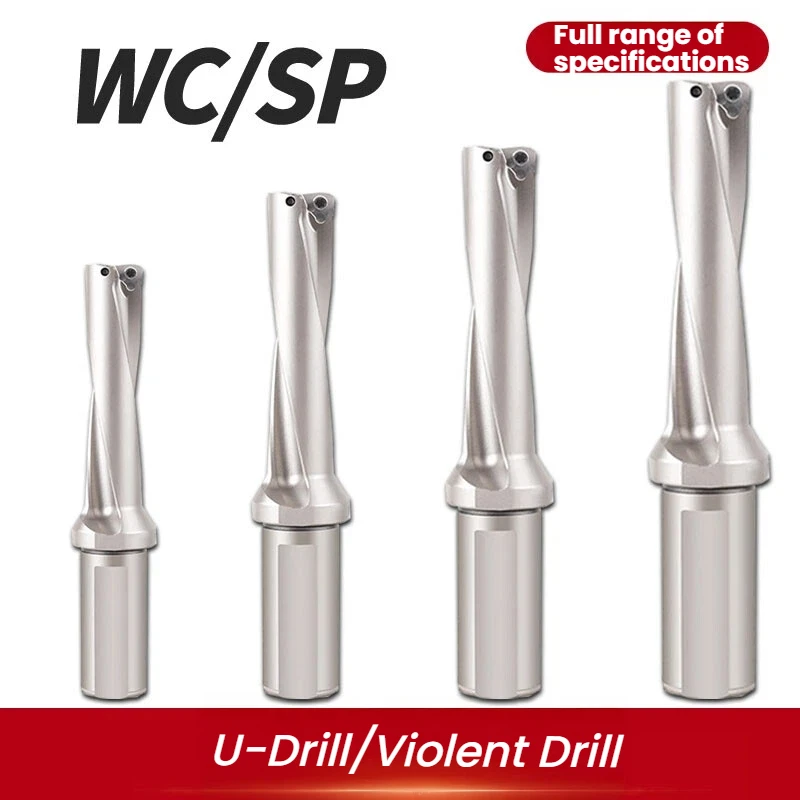 GRINER U‑Drill Indexable Fast Drill 2D 3D 4D 5D SP WC Insert Holder Internal Cooling Water Jet Flat Bottom Drill For CNC Lathe M