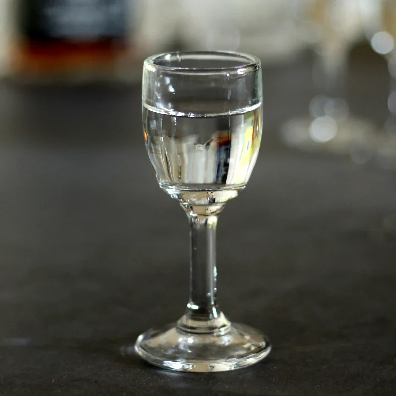 25ml 6PCS Goblet Glass Cup Set Lead-Free Glass Shot Glasses with Stem Liquor Glass Sets for Drinkware Wedding Family Bar Party