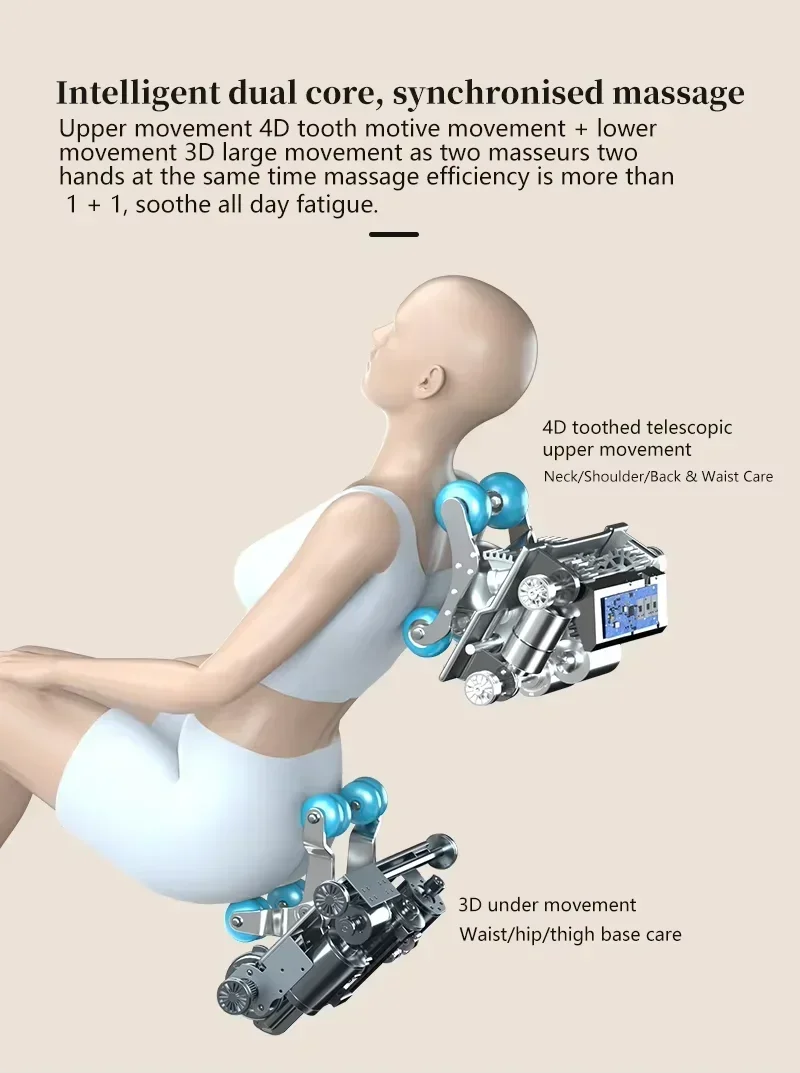 24 kinds Massage program 4D Dual Core Thai Stretch Shiatsu Zero Gravity  massage chair