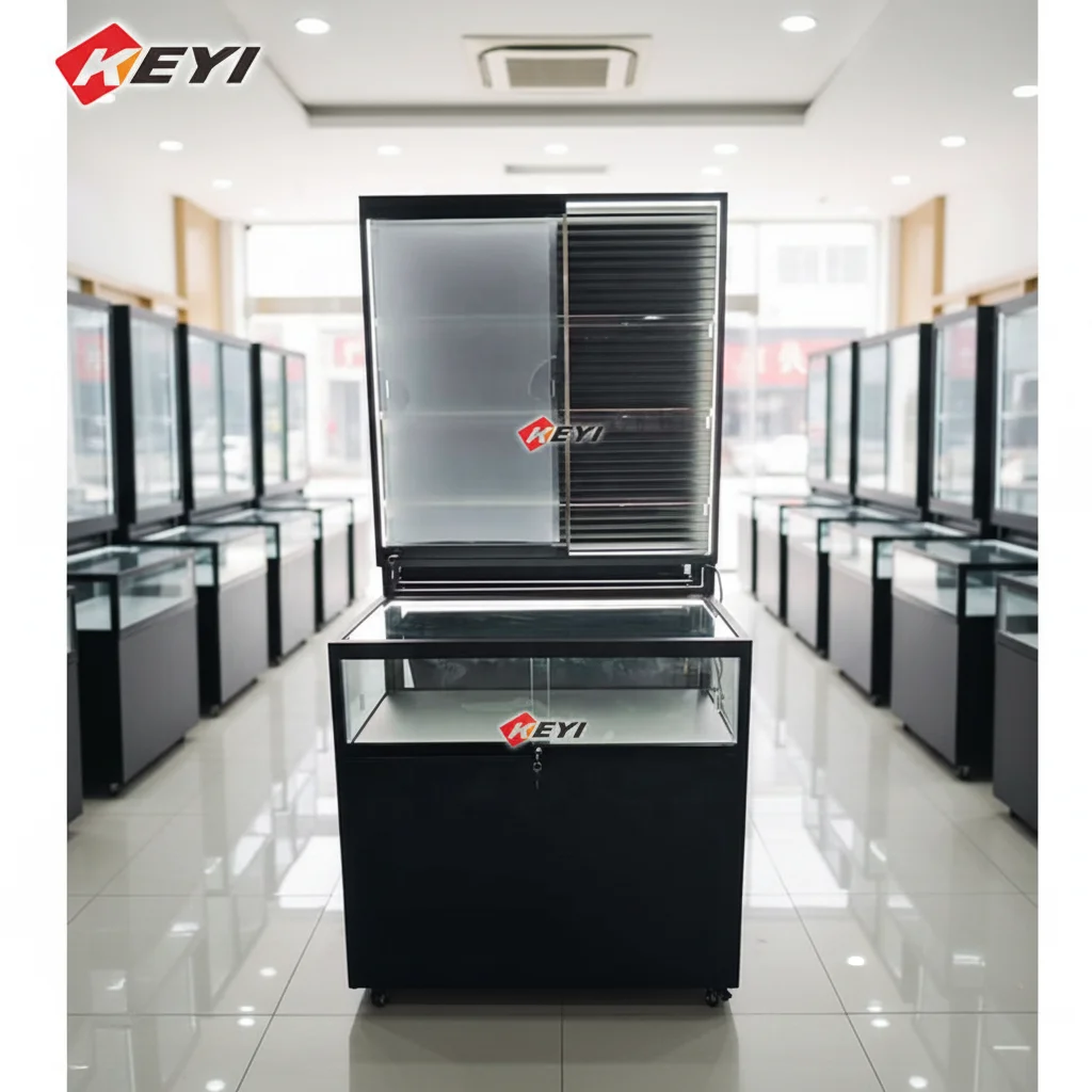 Factory Sport Cards Display Stand TCG Games Store Trading Cards Glass Showcase Window Display Glass Cabinets with Lock and LED