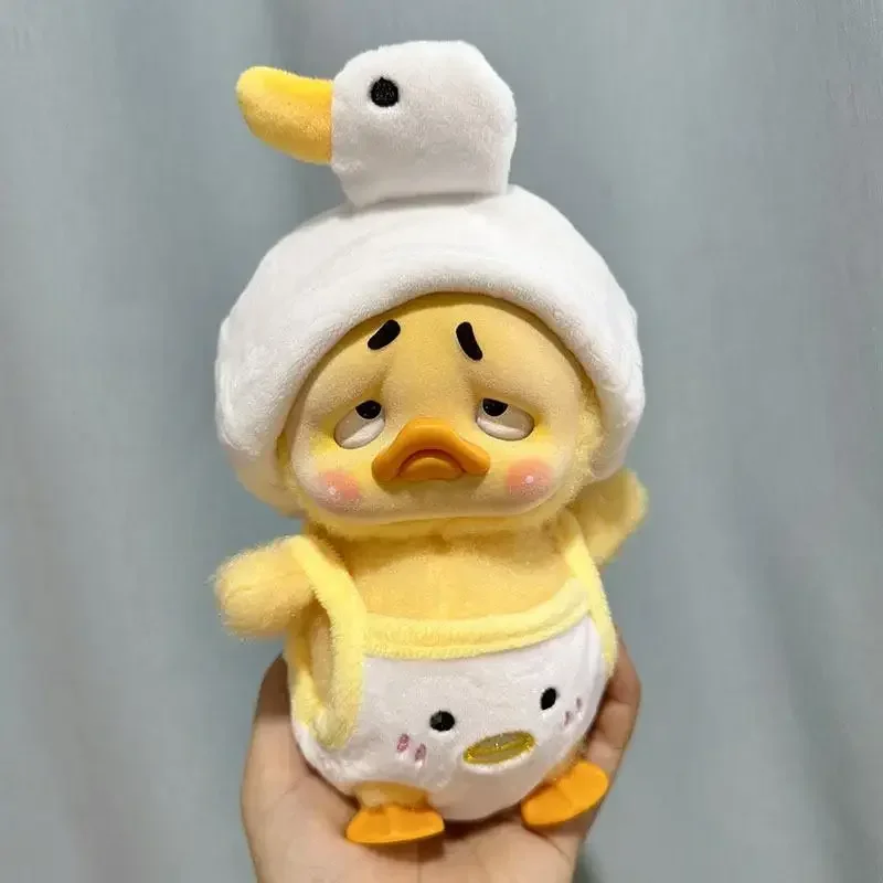 Duck Plush Series Doll Acessórios, roupas bonitas de mini boneca, pato amarelo, traje antigo, bonecas de vestir, chateado, 15cm