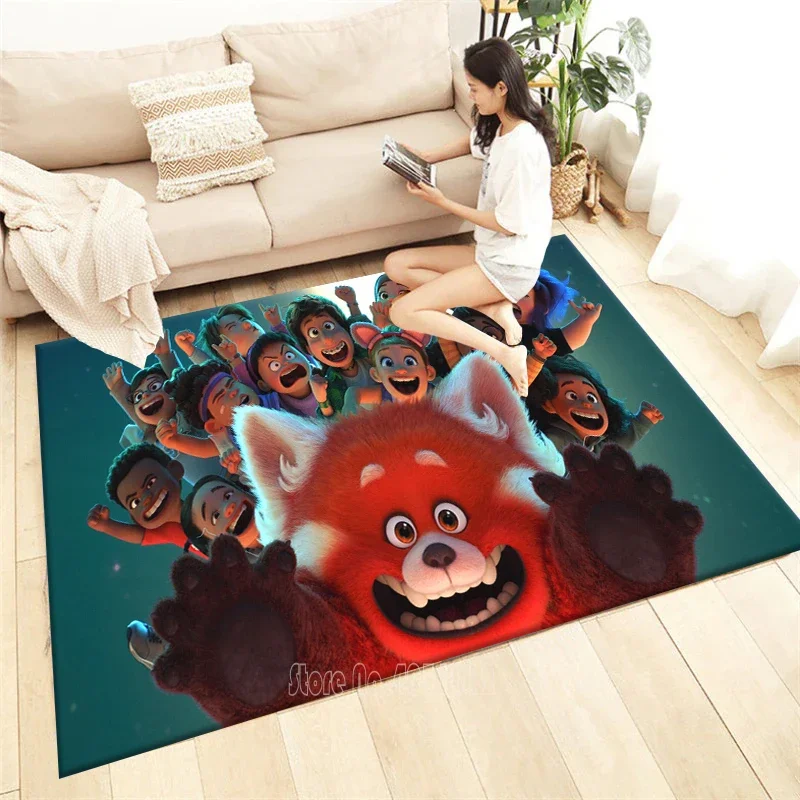   Alfombra con estampado rojo giratorio de película, decoración de 120x160cm para sala de estar, dormitorio infantil, sofá, baño, alfombra para niños