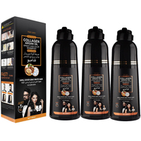 Pack Of 3 Cover Grey Hair Dye Shampoo, Morocco Argan Oil Damaged Hair Care Instant 3 In 1 Black Hair Dye Shampoo For Women Men