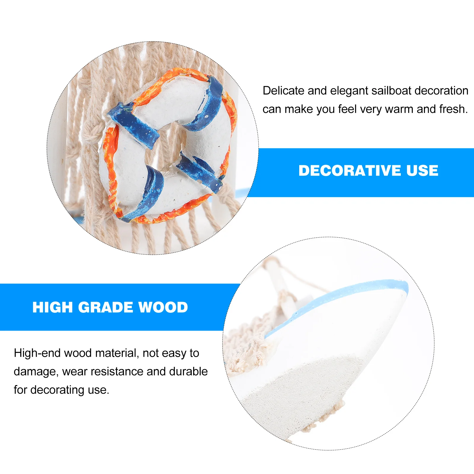 

1Pcs Wooden Sailboat Craft Exquisite Mediterranean Boat Decor for Living Room Bedroom Coffee Shop Home Display