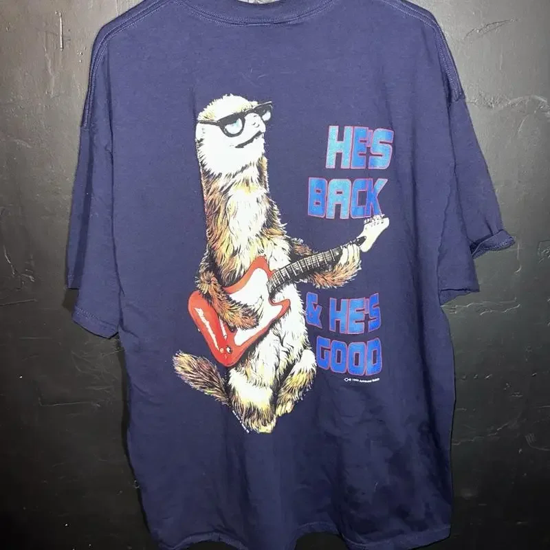 Vtg 90S Budweiser Otter T Shirt Adult 2Xl Blue 1999 He Äôs Back Good Rare