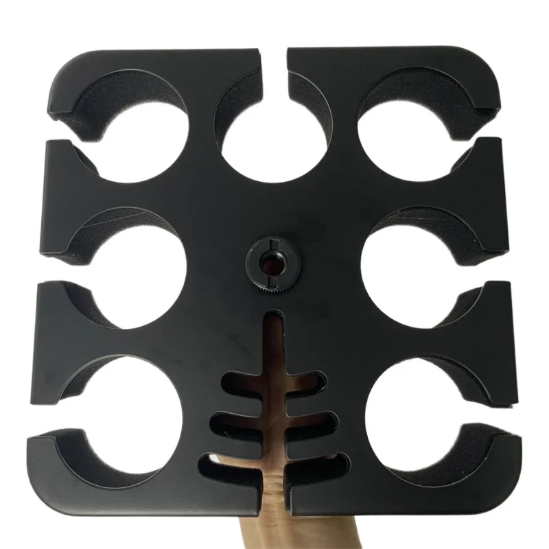 Multi Microphone Holder Holds Up to 7 Mics Square tray holder 7 mic holder bar metal 6 in 1 Foam Windscreen with 7 cable stand
