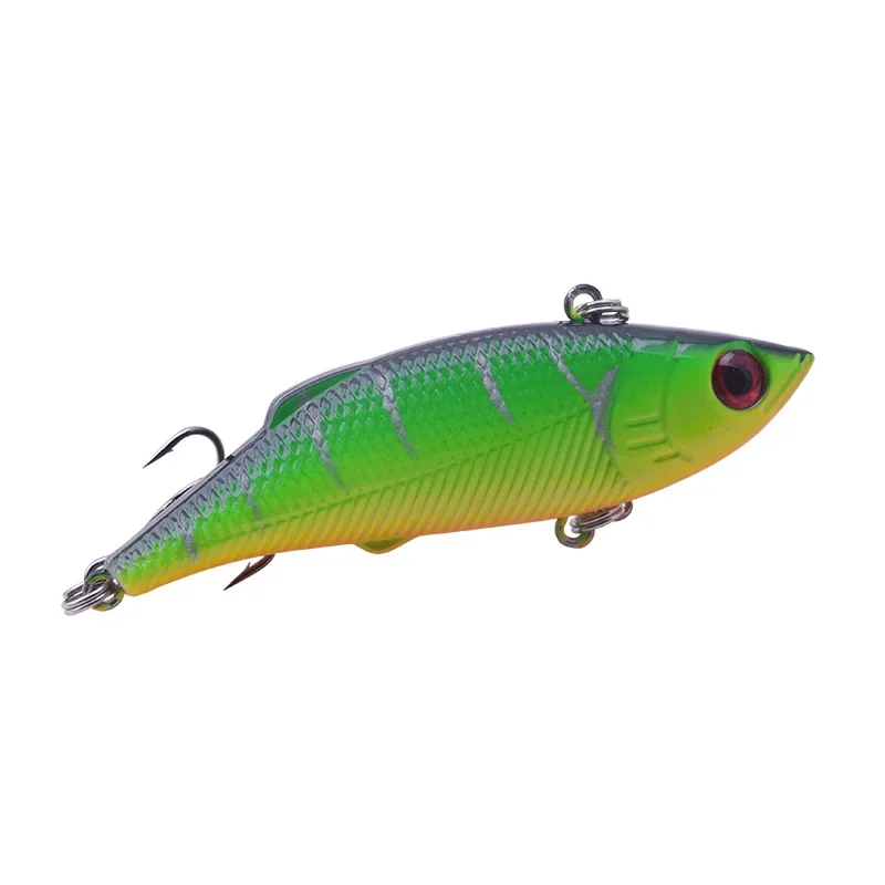 1 pc 7.5cm 9.5g inverno mar duro isca de pesca vib isca com chumbo dentro mergulho giratória gabarito asa wobbler crankbait pesca