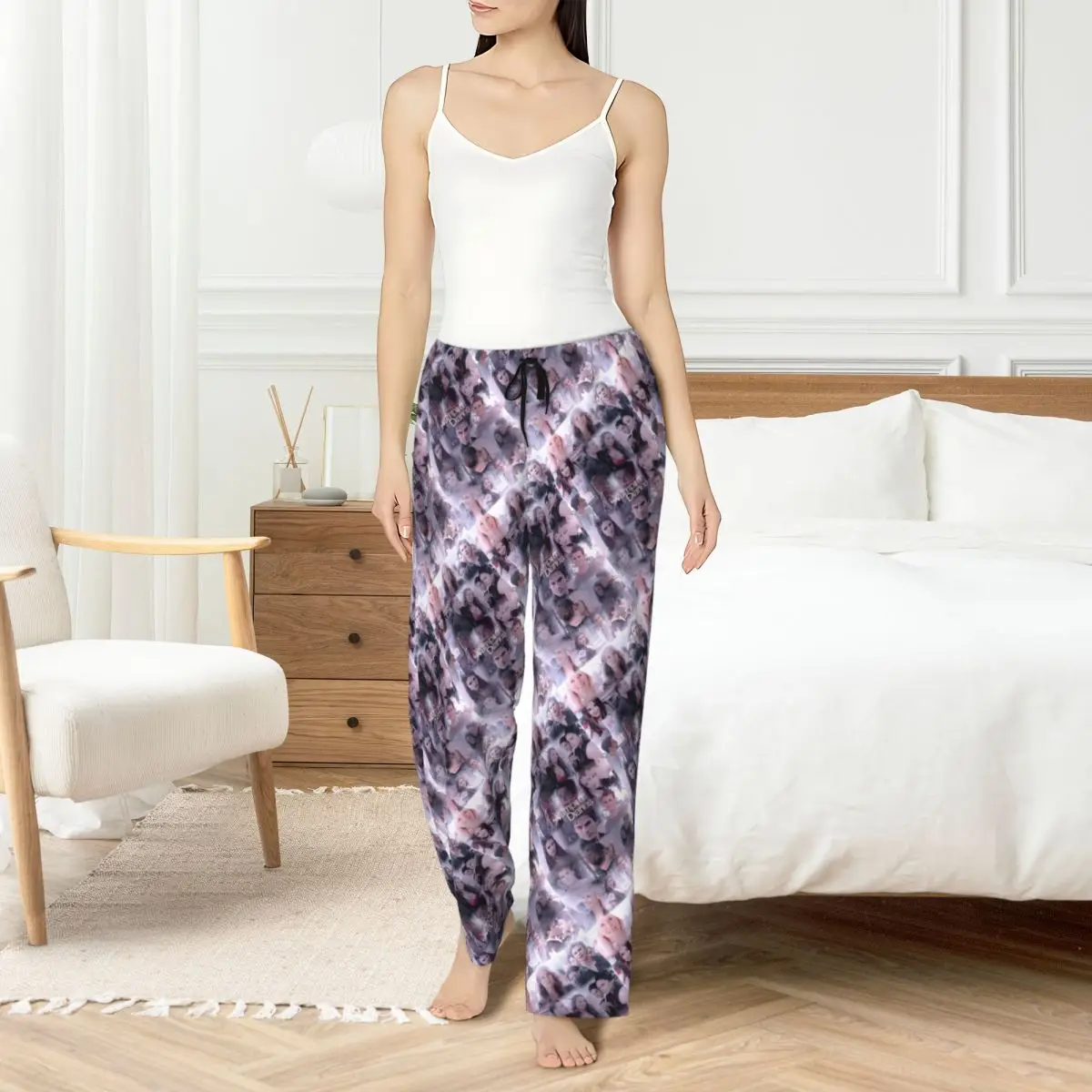 مخصص يوميات مصاص الدماء بيجامة السراويل النسائية صالة النوم تمتد ملابس النوم قيعان مع جيوب