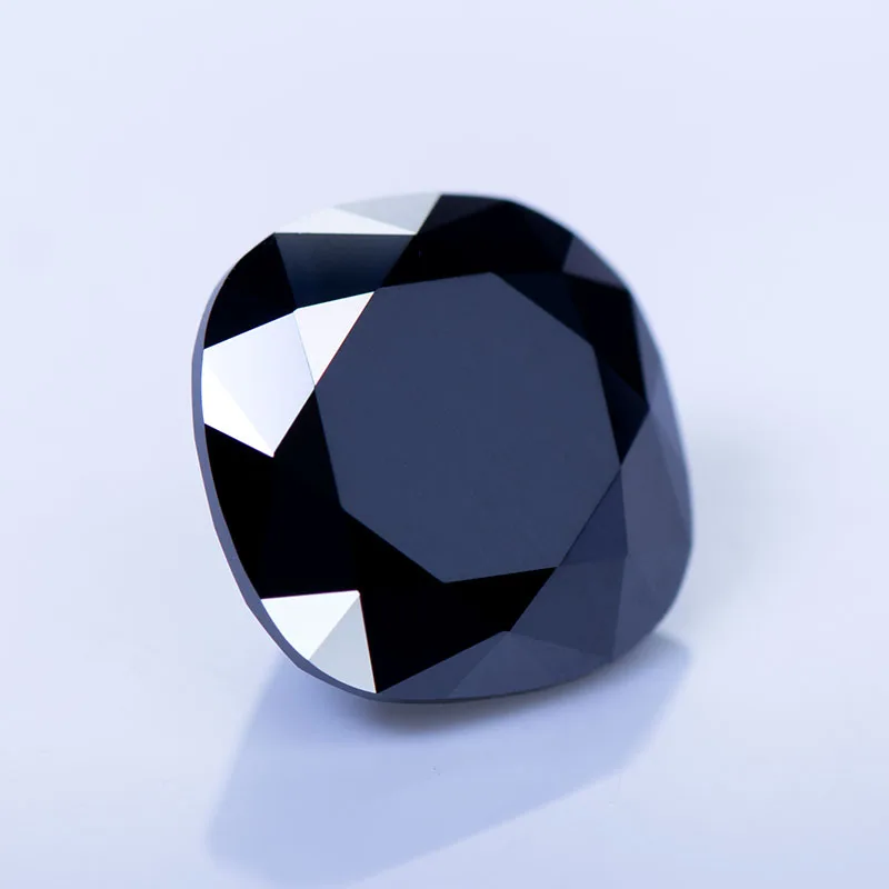 Moissanite Gemstone Cushion Cut Black Primary Color Lab Grow Diamond for Charms Jewelry Making Materials with GRA Certificate