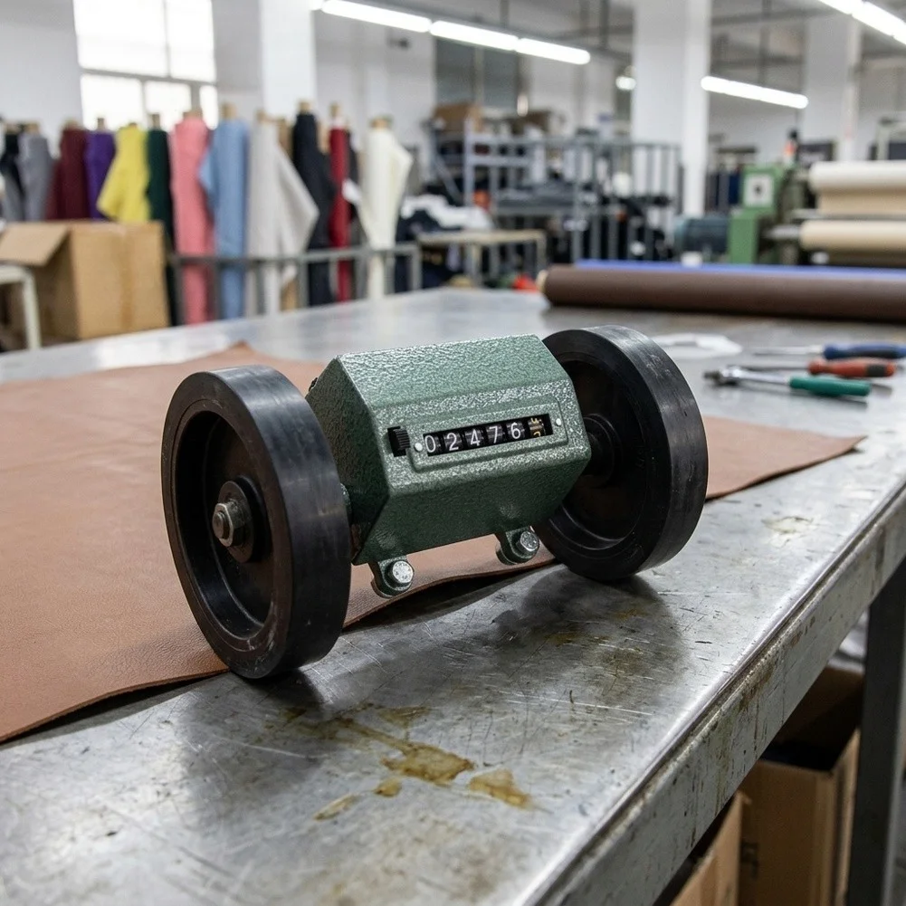 Z96 Roller Counter for Fabric Yardage Measurement Plastic Film Length Tracking Leather Cutting Tools Stainless Body
