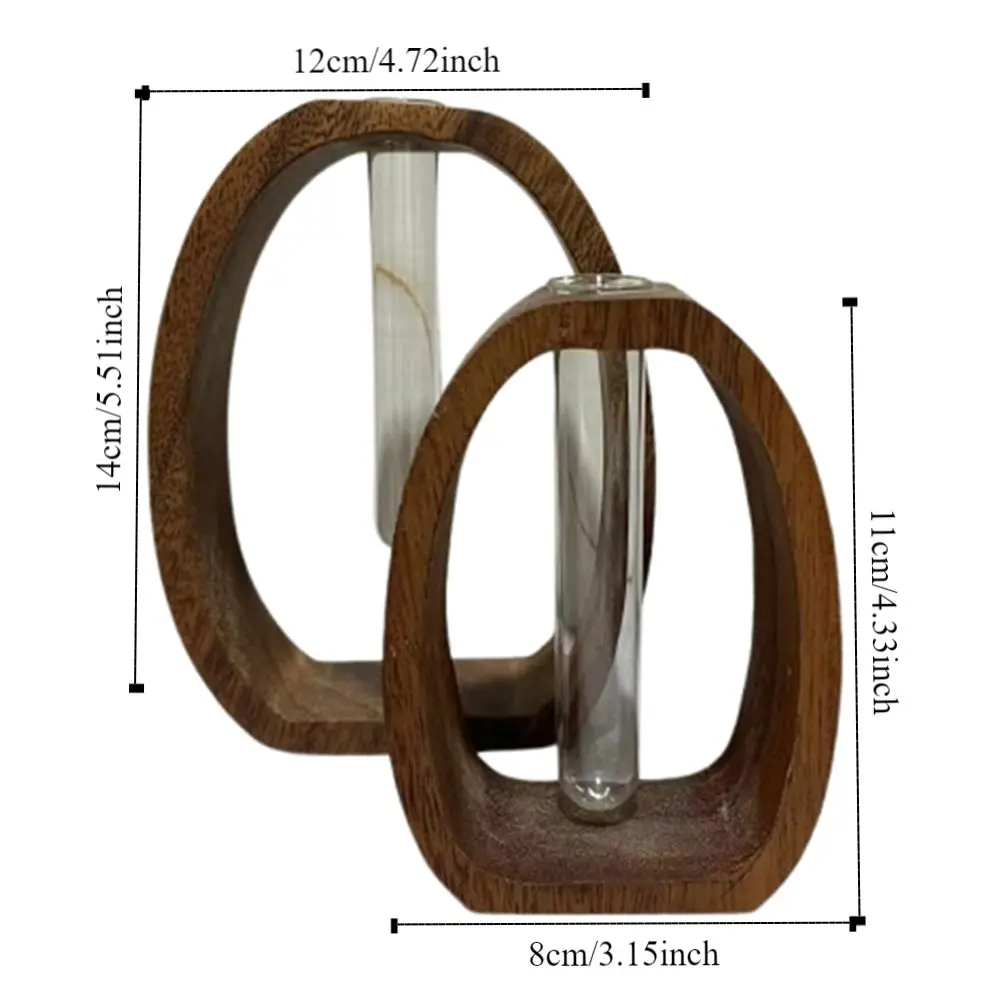 مزهرية صغيرة من الخشب الصلب من خشب الجوز، وعاء زهور مائي شفاف إبداعي، رائع وبسيط