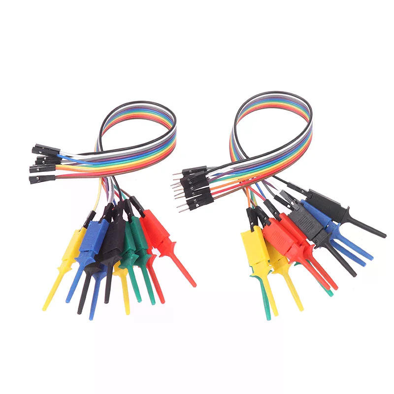 High Efficiency 20CM Test Hook Clip Probe Cable Logic Analyzer Test Clamp Kit For IC Chips Pins Connecting Testing Tools