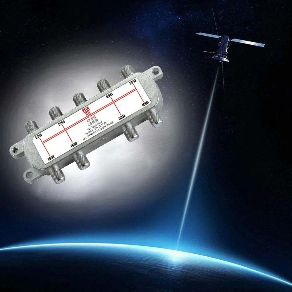 GSP-08 8 Way 10-3224MHz Signal Satellite Splitter TV Antenna RF Sat Coaxial Diplexer Combiner Cable Switch Switcher Dropshipping