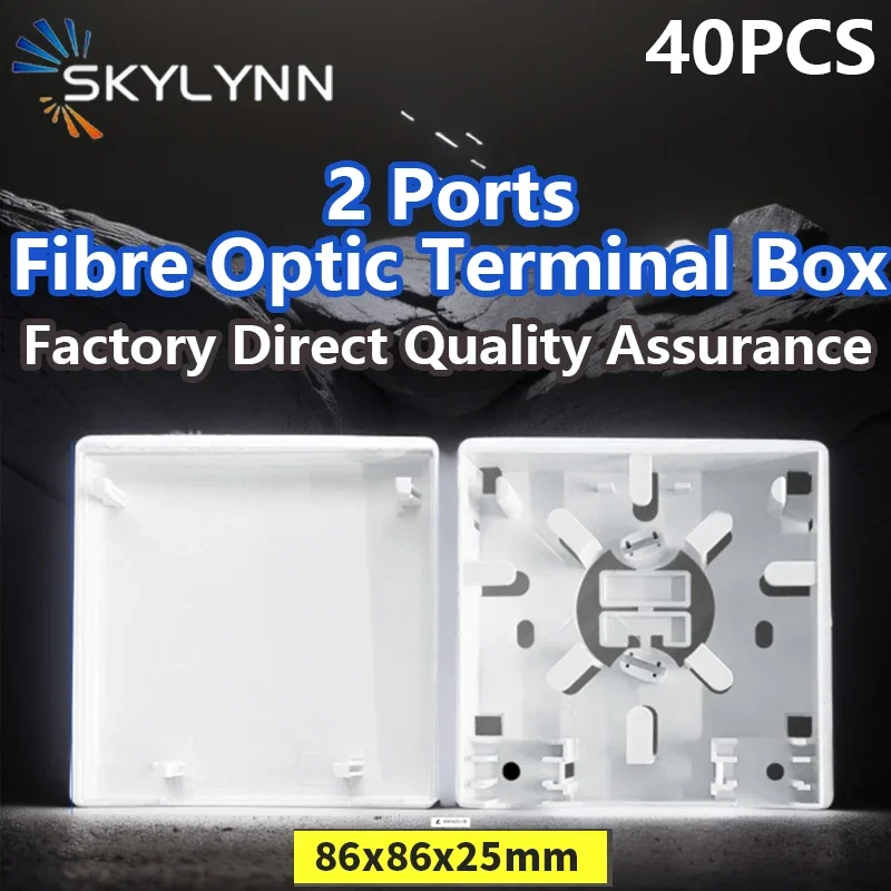 

40PCS 2-Port SC/LC Fibre Optic Socket Empty Box ABS with Screws Home Office Hotel Fibre Optic Panel Boxes