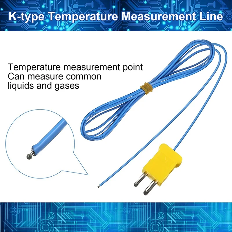 5 Pieces 2M K-Type Temperature Sensor Mini-Connector Probe Sensor Temperature Sensors Measure Range -40 To 400 Celsius