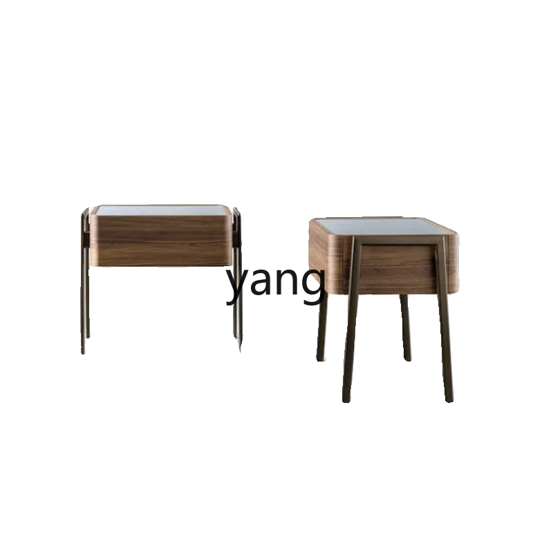 

LH Italian Minimalist Light Luxury I Am High-End Stainless Steel Storage Bed Side Cabinet
