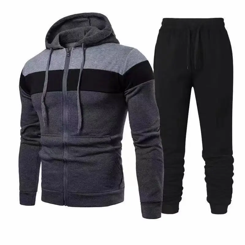 New Winter Men\'s Clothing Men Sets Printing Hoodie Set Fleece Zipper Sweatshirt Casual Sport Sweatpants Mens Tracksuits 2021