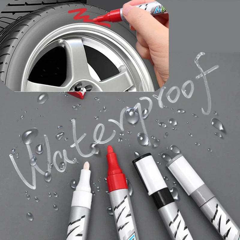 

Waterproof Car Tire Painting Pen Bicycle Scooter Car Waterproof Marker Graffiti Car Rubber Tyre Polishes Metal Repair Pen