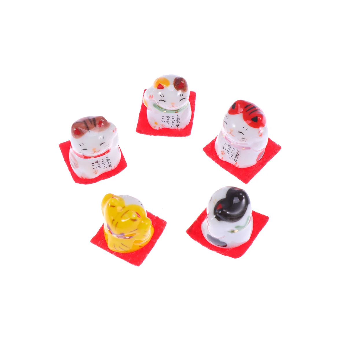 

5Pcs Ceramic Cat Ornaments Unique Kitten Design Home Decoration Accessories Living Room Table Top Gift Ceramics Ornament