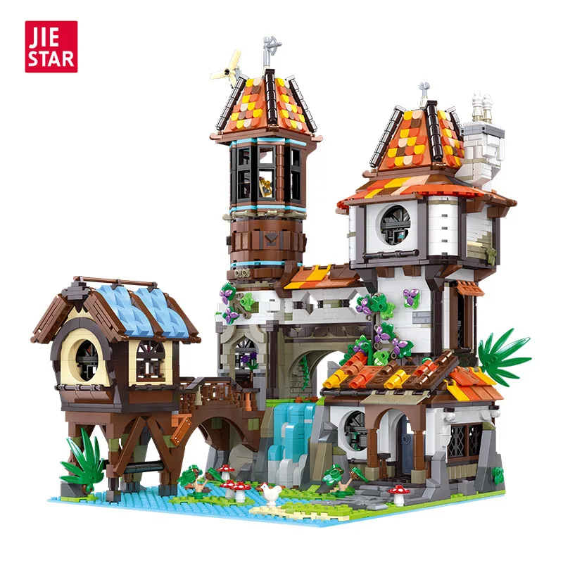 

Medieval Hotel Building Blocks for Kids, Modular House Model Bricks, Street View, The Sexy Sisters, Toys for Birthday Gift