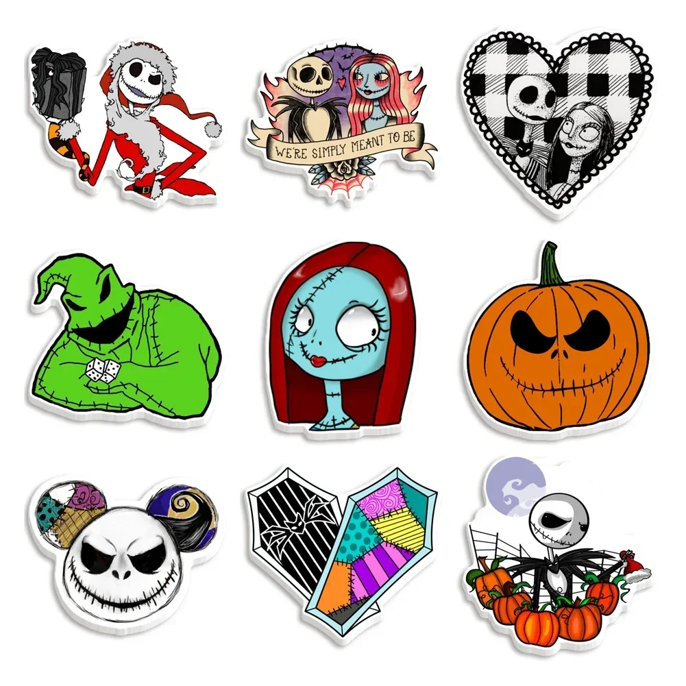 10Pcs/Lot The Nightmare Before Christmas Shaker Charm Acrylic Disney Flat Resin Home Decorations DIY Art Crafts