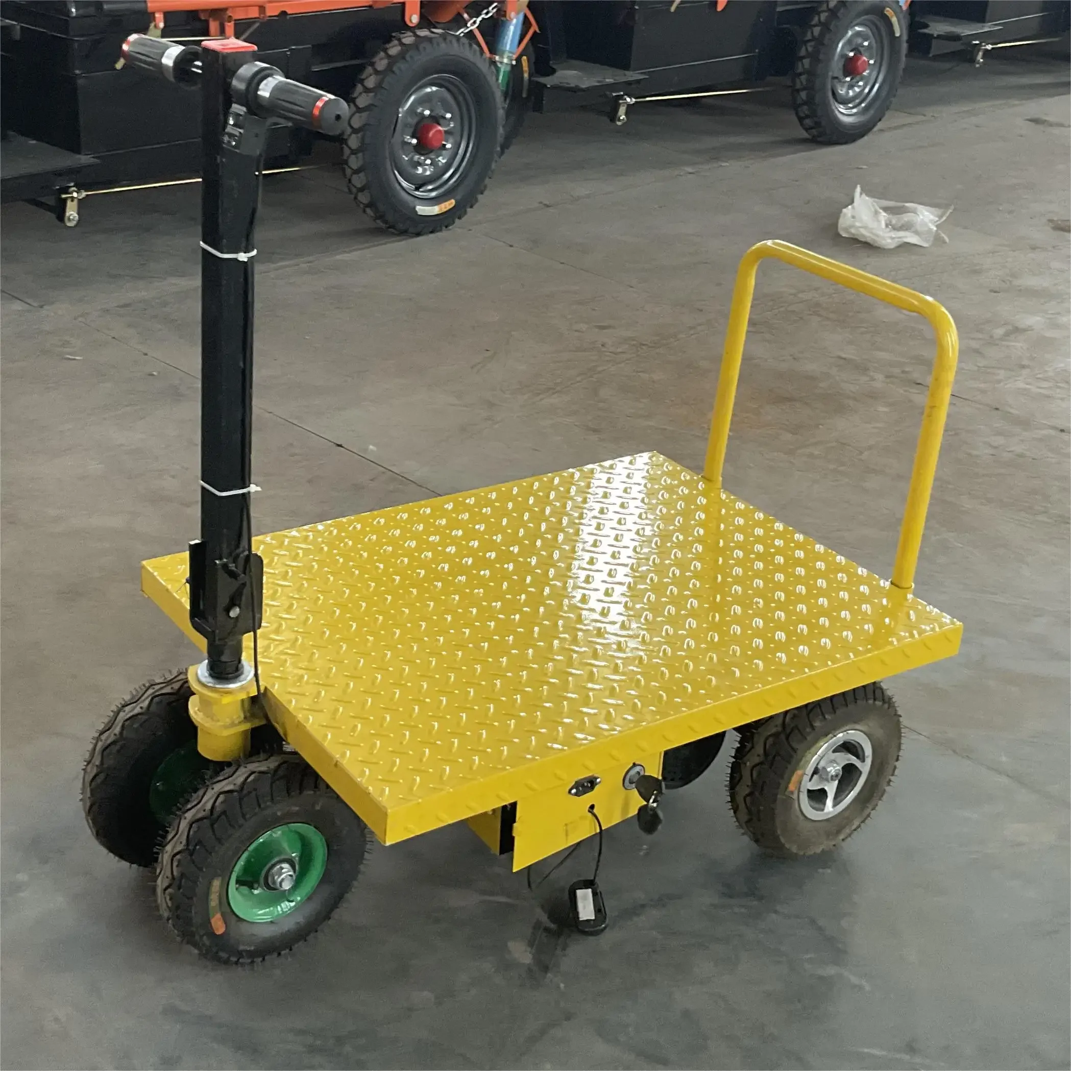 Pequeno Elétrico Mini Carrinho De Carga, Quatro Rodas Dobrável Elétrico Caminhão Flatbed, Fazendas De Fábrica Profissional