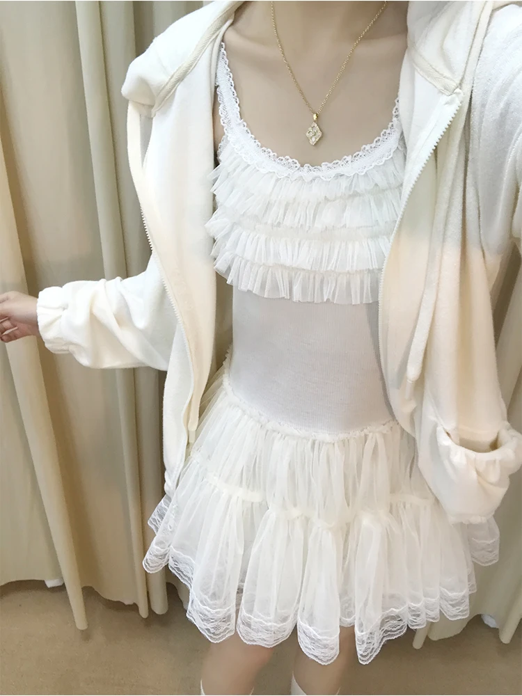 Niedlicher Bären-Hoodie Ort Jaet Me Strap Puffy Rock Zweiteiliges Set Damen Frühherbst Faion Outfit Atmungsaktiv Bequem