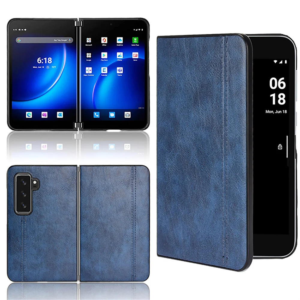 Phone Case Leather Veneer Cover Folding Back Shell For Microsoft Surface Duo 2 Phone Protective Case