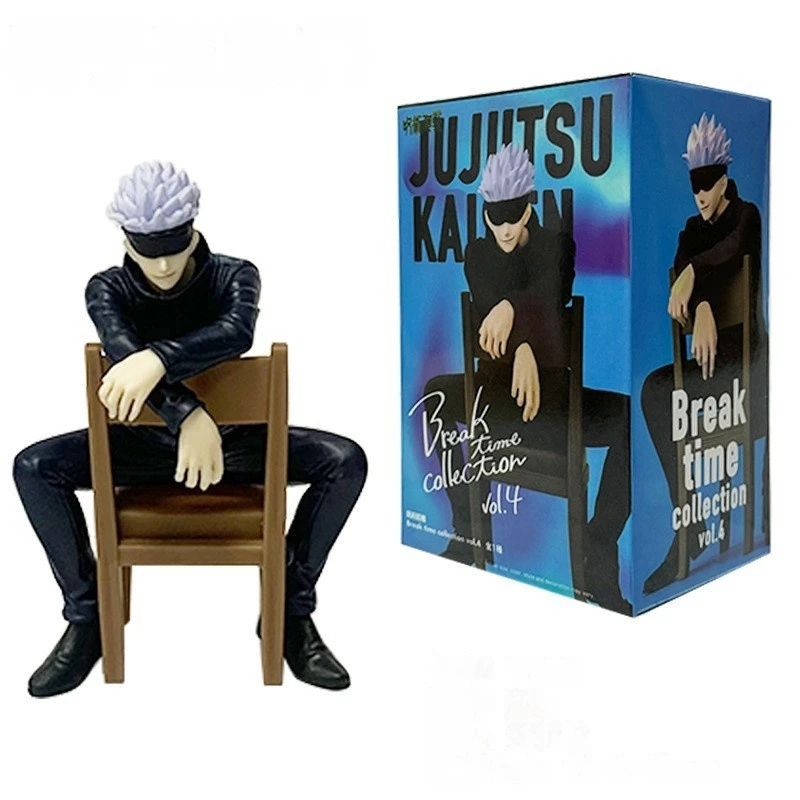 New 11cm Gojo Satoru Anime Jujutsu Kaisen Action Figure Itadori Yuji Seated Pvc Statue Model Desktop Decoration Toys Gifts