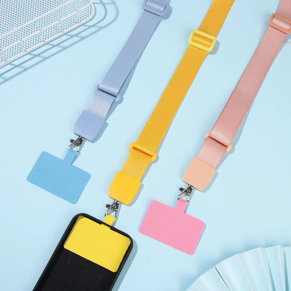 Universal Patch Phone Lanyards Adjustable Mobile Phone Strap Lanyard Nylon Soft Rope Cell Phone Hanging Cord Holder
