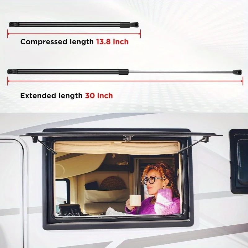 C1617397 دعامات غاز 30 بوصة 200N لـ Leer Camper Shell/نافذة/صندوق الأدوات (مجموعة من 2) #3