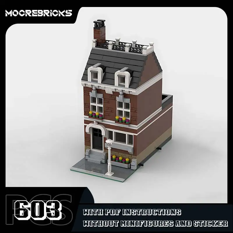 MOC Half Baseplate Modular Architecture Building Blocks House Street View Model Bricks Toy Children\'s Hands-on Training Toys