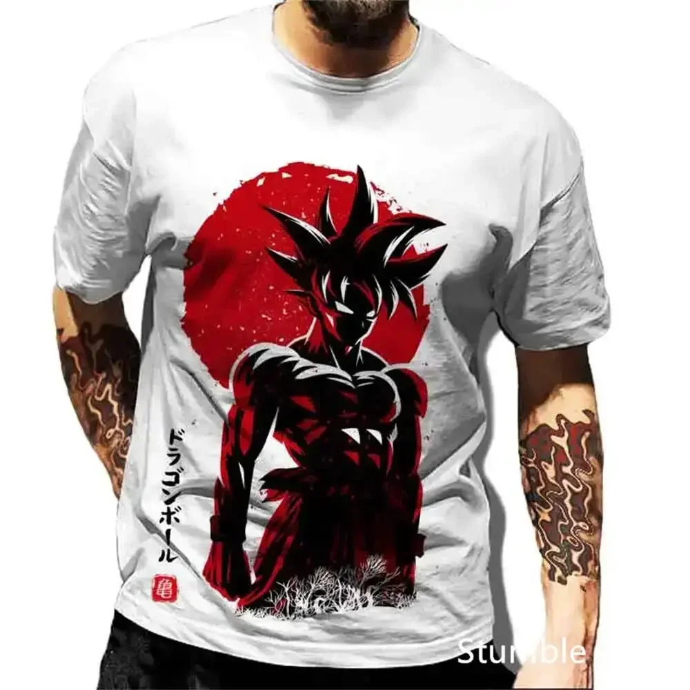 

2025 Men's Dragon Ball Z Tshirt Vegeta Clothes Short Sleeve Cartoon Super Saiyan T-shirt Jersey Streetwear Summer Goku Gmy Tops