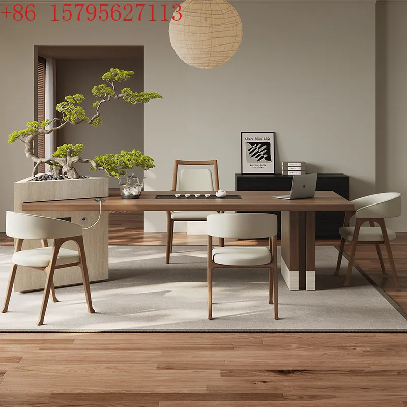 

Embedded tea set A complete set of post-modern luxury tea table and chair combination