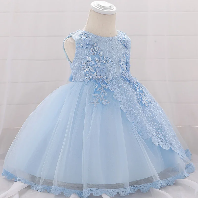 Christmas Celebration Christening First Birthday Dress Baby Girl Party Flower Dresses Child Princess Dress 3 6 12 Month Vestidos